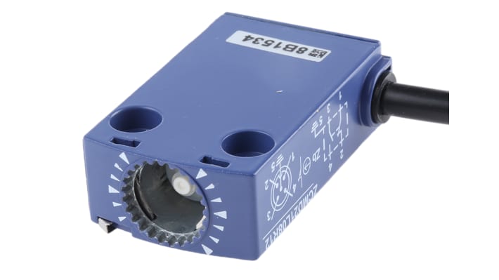 Interruttore di fine corsa Telemecanique Sensors ZCMD21L08R12, configurazione NO/NC, dimensioni 73x30x30mm, corrente 1,5A, tensione 240V AC.