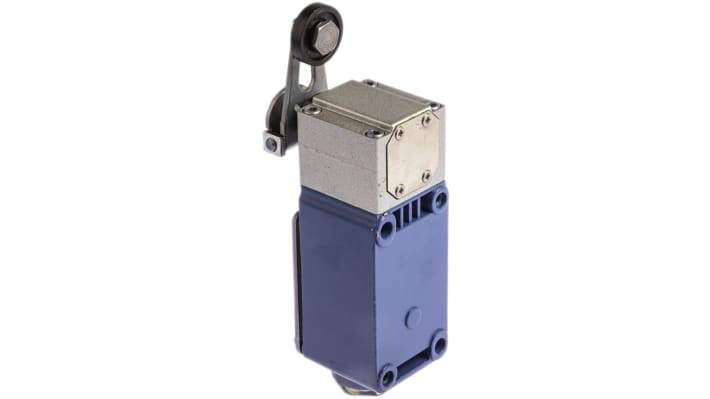 Interruttore di fine corsa a leva a rullo Telemecanique Sensors, serie OsiSense XC, contatto unipolare, protezione IP65, dimensioni 81mm x 41mm x 40mm.