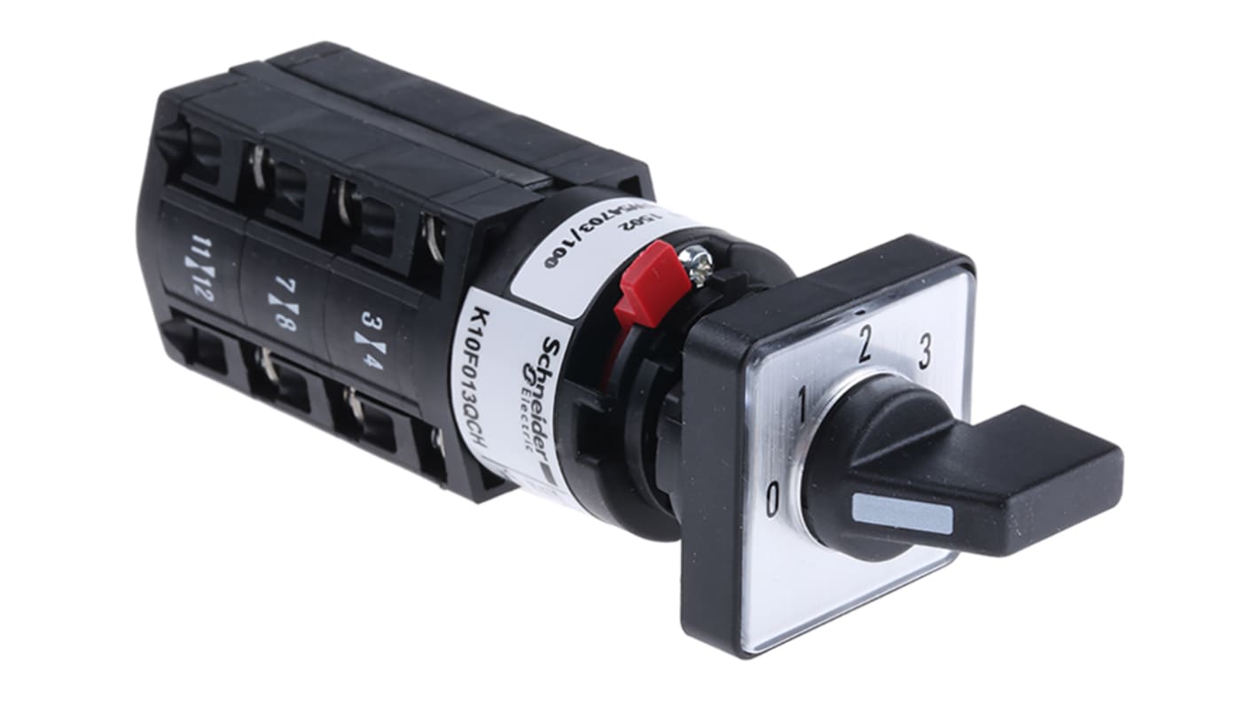 Interruttore a camma Schneider Electric K10F013QCH, corrente termica 10 A, foro di fissaggio 16/22 mm, temperatura -20 a 55 °C.