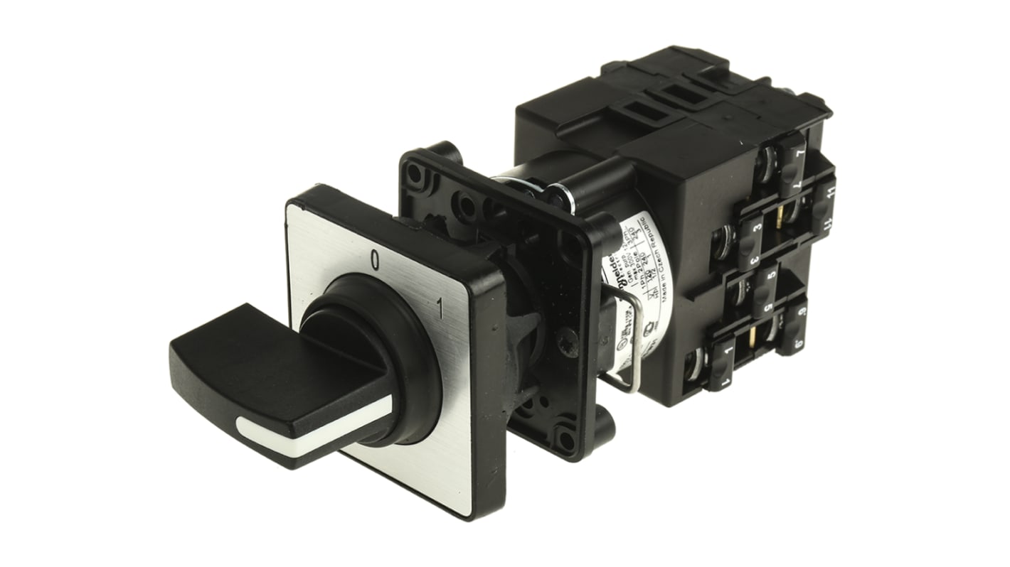 Interruttore a camma Schneider Electric K2F006ACH, 20A, montaggio con foro di 22 mm, operatività da -25 a +55 gradi Celsius.