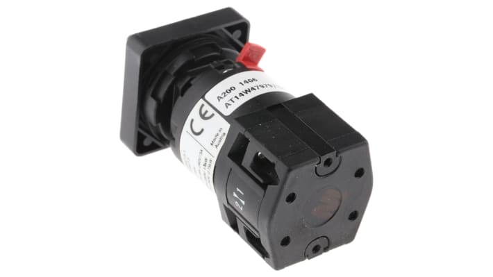 Interruttore a camma Schneider Electric K10A001ACH, corrente 10 A, montaggio Ø 16/22 mm, temperatura -20/+55 °C.