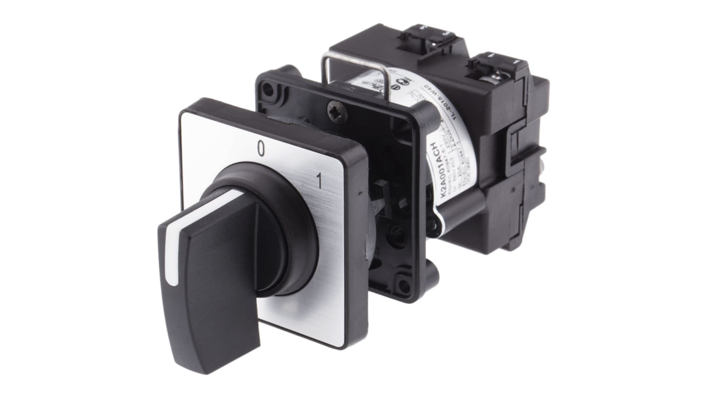 Interruttore a camma Schneider Electric K2A001ACH, 20A, montaggio con foro di 22 mm, operatività da -25 a +55 gradi.