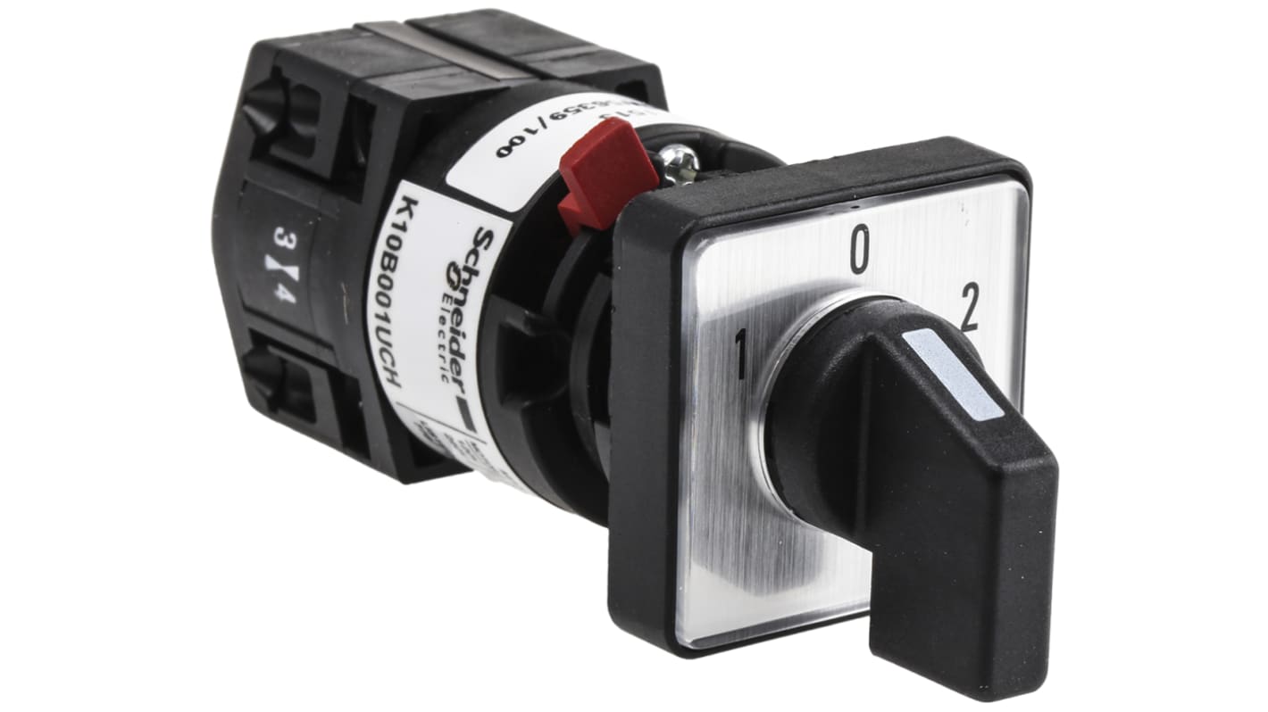 Interruttore a camma Schneider Electric K10B001UCH, corrente 10 A, montaggio con foro 16/22 mm, temperatura -20 a 55 °C.