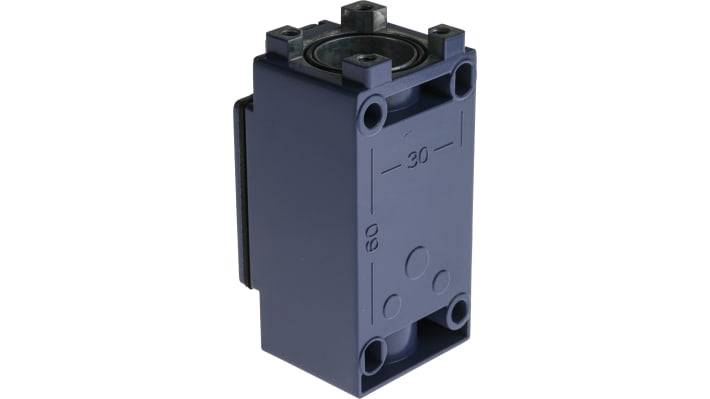 Interruttore di fine corsa Telemecanique Sensors XCKJ161, stantuffo NO/NC, protezione IP66, dimensioni 77x44x40 mm.