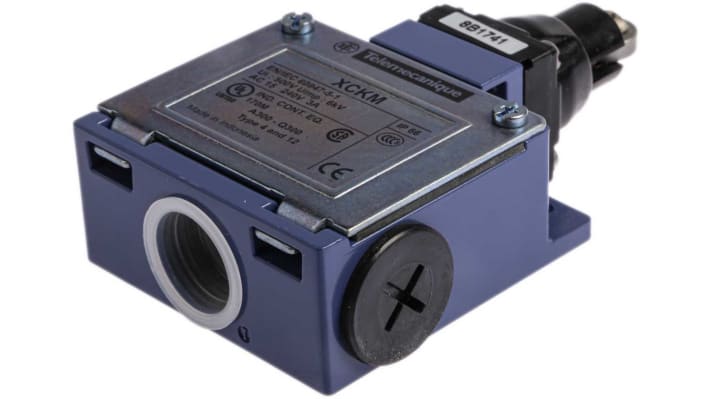 Interruttore di fine corsa a rotella Telemecanique Sensors XCKM102H29, configurazione NO/NC, grado di protezione IP66.