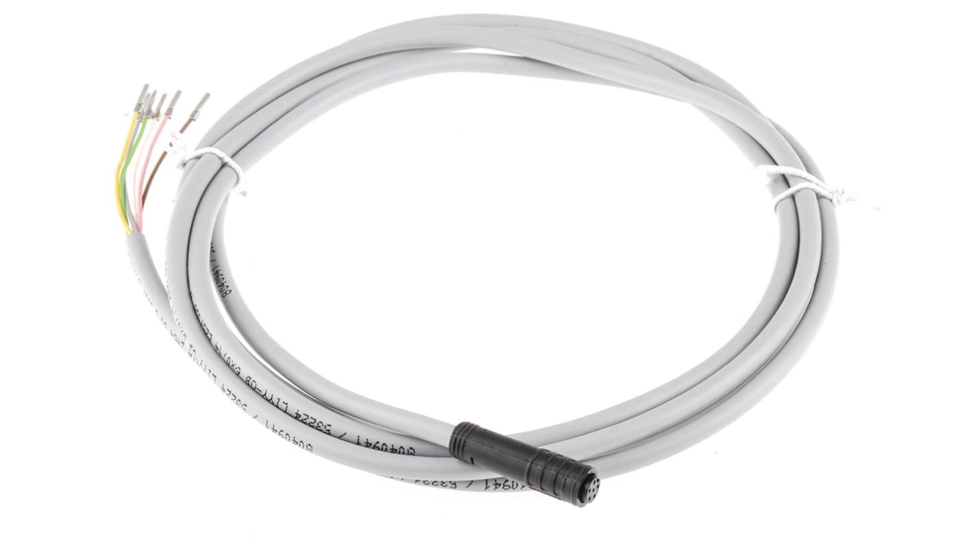 Cavo di collegamento Schmersal per interruttore di sicurezza BNS 260, 2m, 6 pin, grado di protezione IP67, PVC, certificato RoHS.