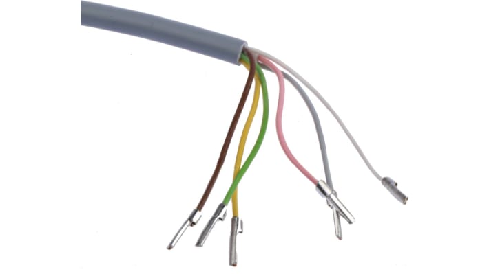 Cavo di collegamento Schmersal per interruttore di sicurezza BNS 260, 5 m, connettore M8 a 6 pin, grado di protezione IP67.