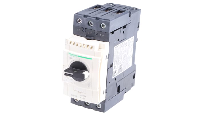 Interruttore termico 3 poli Schneider Electric GV3P13, 13A, 690V, montaggio su guida DIN, meccanismo magnetotermico.