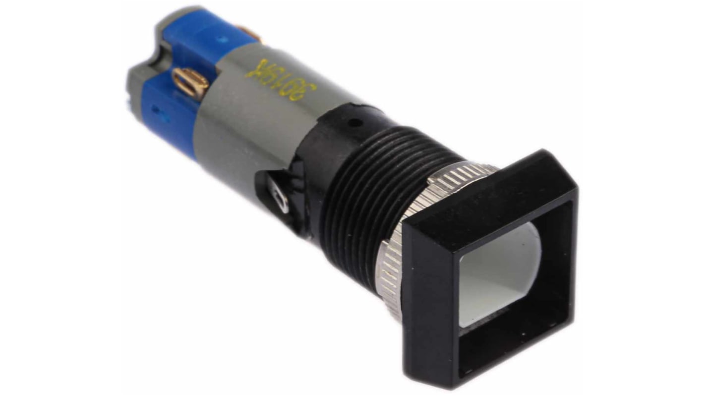 Interruttore a pulsante luminoso momentaneo SPDT Saia-Burgess, montaggio a pannello, colore argento, foratura 16,2 mm.