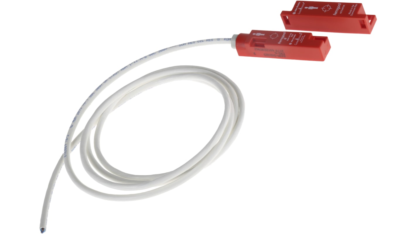Allen Bradley interruttore di sicurezza magnetico senza contatto, 250V, IP67, dimensioni 84x19x16 mm, attuatore incluso.
