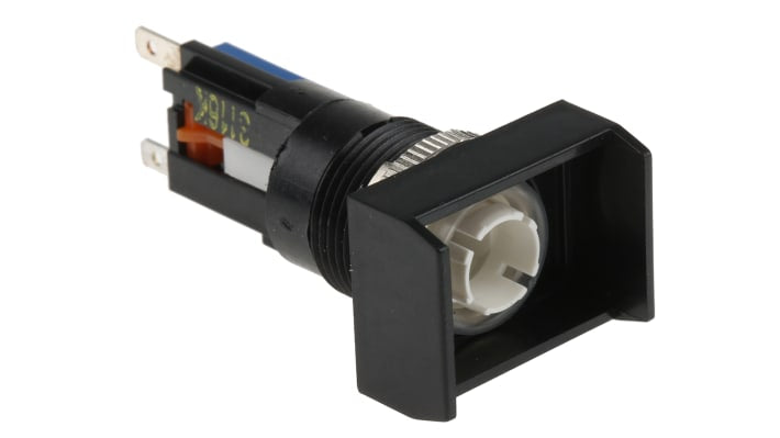 Interruttore a pulsante momentaneo Saia-Burgess 501015-600, SPDT, montaggio a pannello, diametro 16 mm, colore nero, protezione IP67.