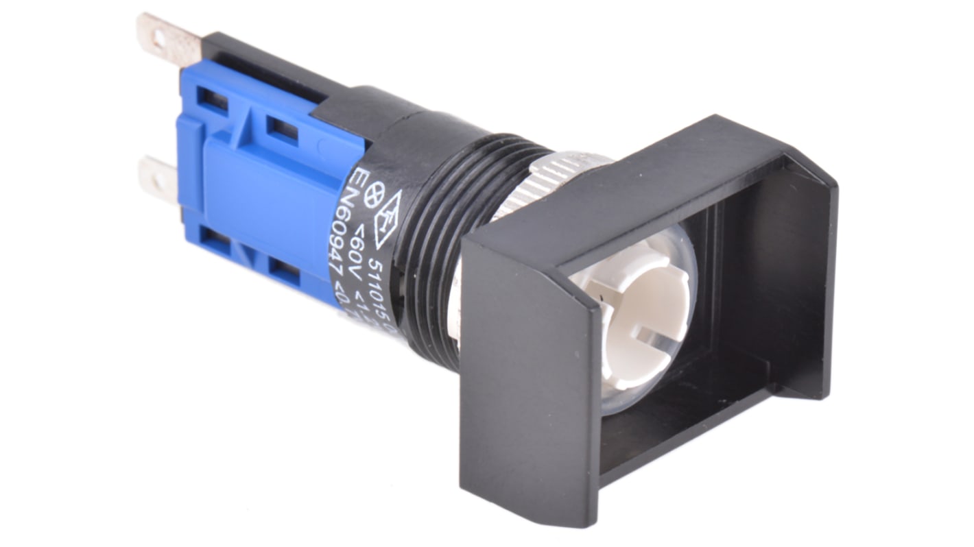Interruttore a pulsante Saia-Burgess 511015-600, montaggio a pannello, grado di protezione IP67, diametro 16 mm.