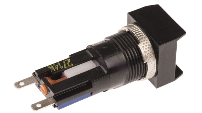 Interruttore a pulsante momentaneo SPDT Saia-Burgess 503015-601, montaggio a pannello, IP67, diametro foratura 16 mm, tensione 250 V.