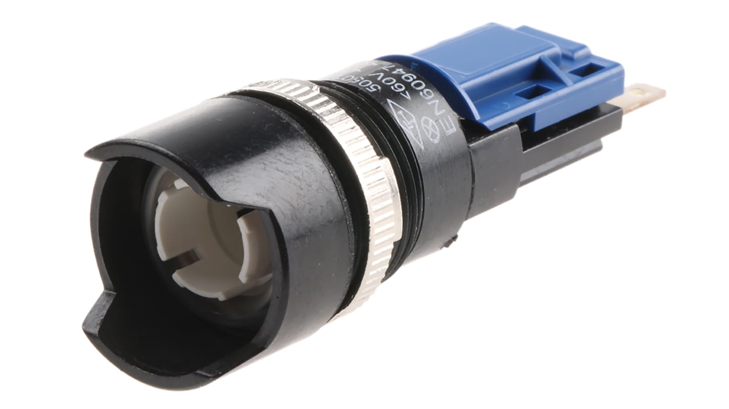 Interruttore a pulsante Saia-Burgess 505015-601, montaggio a pannello, IP67, diametro 16 mm, operazioni momentanee, contatti N/A e N/C.