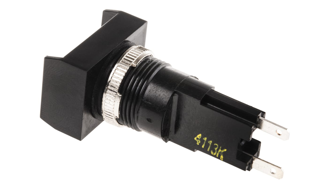 Interruttore a pulsante luminoso Saia-Burgess 551015-601, SPDT, montaggio a pannello, IP67, diametro foratura 16 mm, tensione 250 V, corrente 5 A.