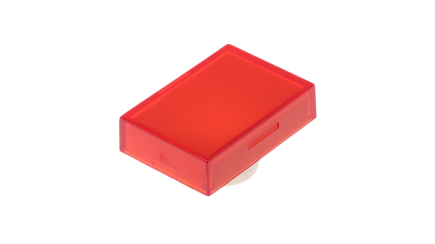 Lente rettangolare rossa Saia-Burgess 561411-605 per Serie TP2, grado di protezione IP67, montaggio a pannello.