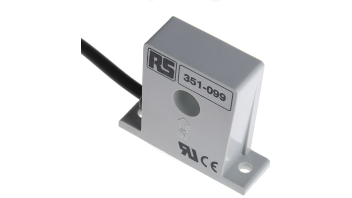 Trasformatore di corrente Carlo Gavazzi MI5, 5A, rapporto 5:1, dimensioni 45x52x16mm, intervallo -20°C/+60°C.