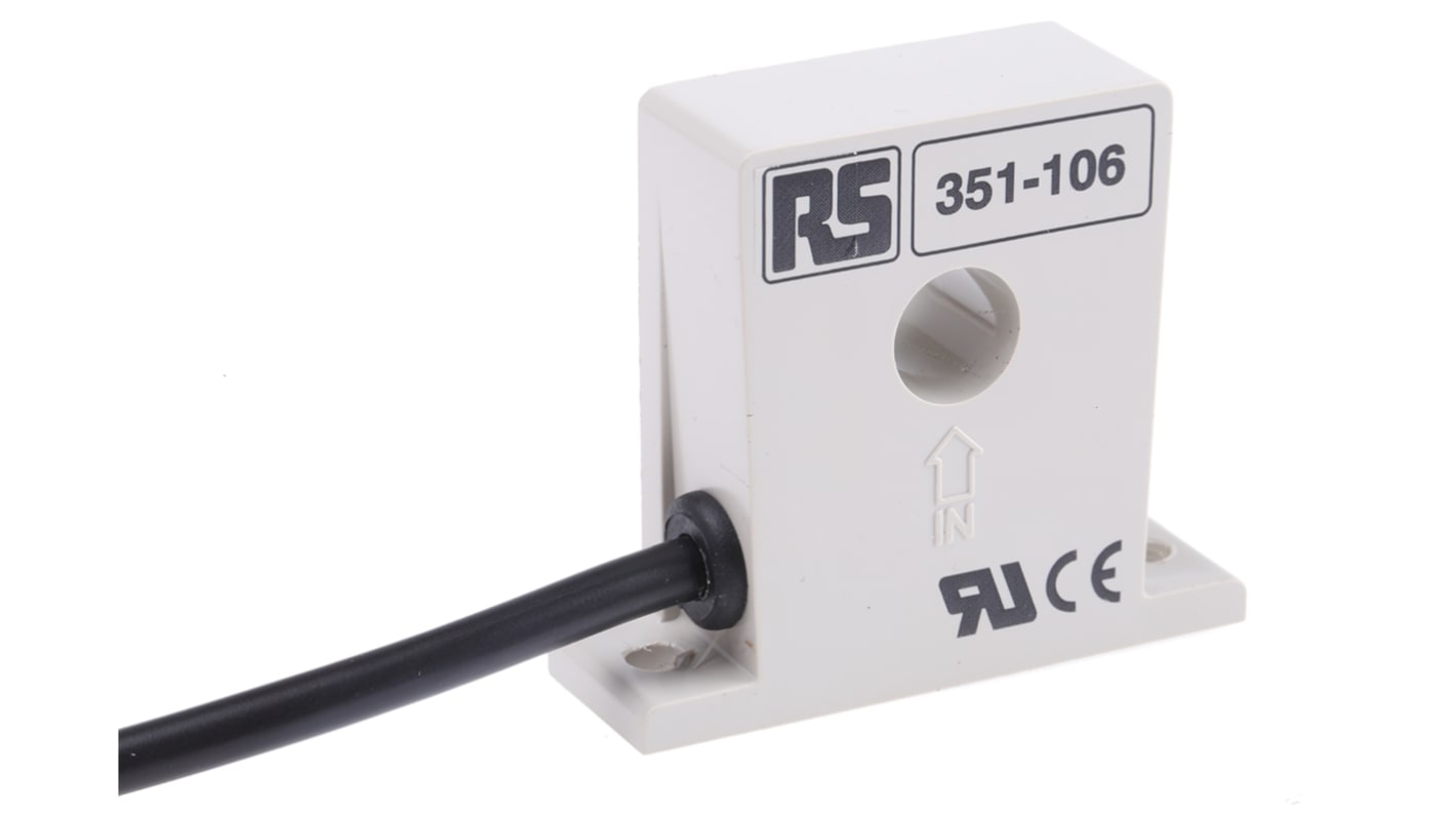 Trasformatore di corrente Carlo Gavazzi MI20, ingresso 20A, dimensioni 45x52x16mm, operante da -20°C a +60°C.