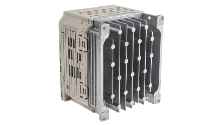 Inverter trifase Omron VZA40P4BAA, potenza 0,75 kW, tensione 400 V, dimensioni 128x108x99 mm, comunicazione Modbus e Profibus.