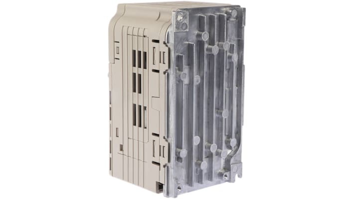 Omron VZAB0P2BAA, inverter monofase 0,37 kW, 230 V, 1,6 A, frequenza 0,1-400 Hz, dimensioni 128x68x76 mm, grado di protezione IP20.