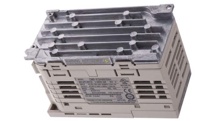 Inverter monofase Omron VZAB0P1BAA, potenza 0,18 kW, tensione 230 V, dimensioni 128x76x68 mm, grado di protezione IP20.