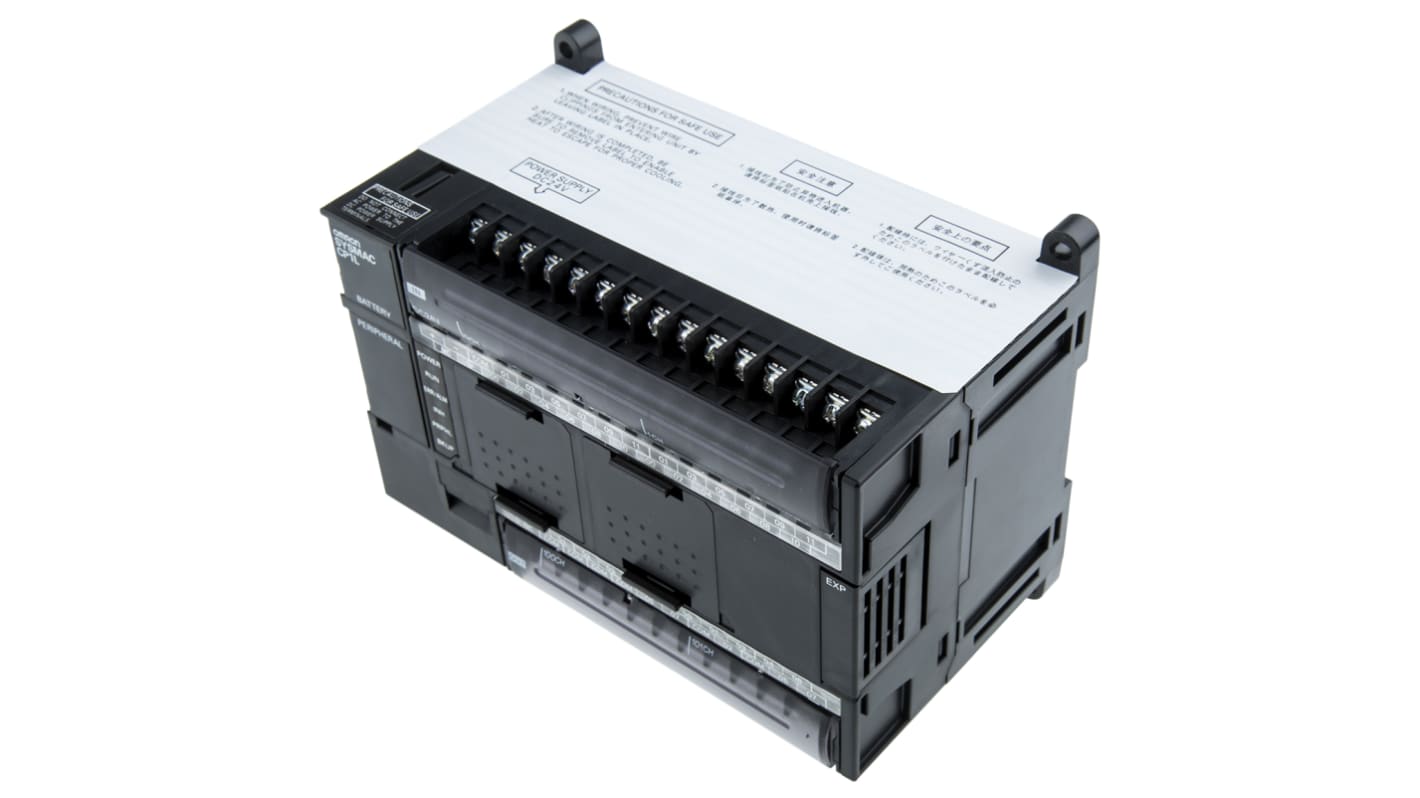 Omron CP1L-M40DT1-D, CPU PLC con 24 ingressi, 16 uscite, montaggio su guida DIN, dimensioni 150 x 110 x 85 mm.
