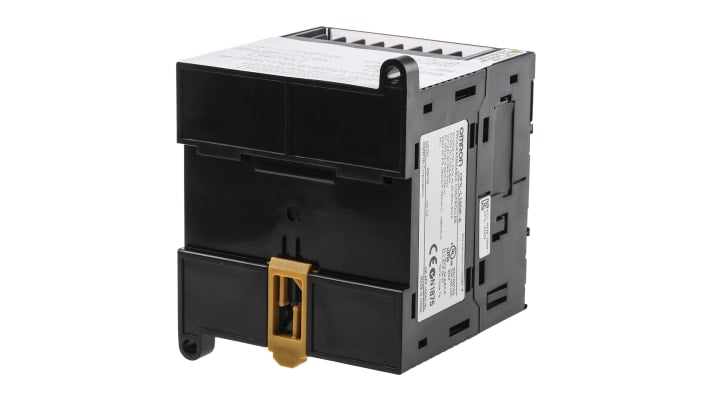 Omron CP1L-L14DR-A, CPU PLC con 14 I/O, 6 uscite relè, montaggio su guida DIN, dimensioni 86 x 110 x 85 mm.