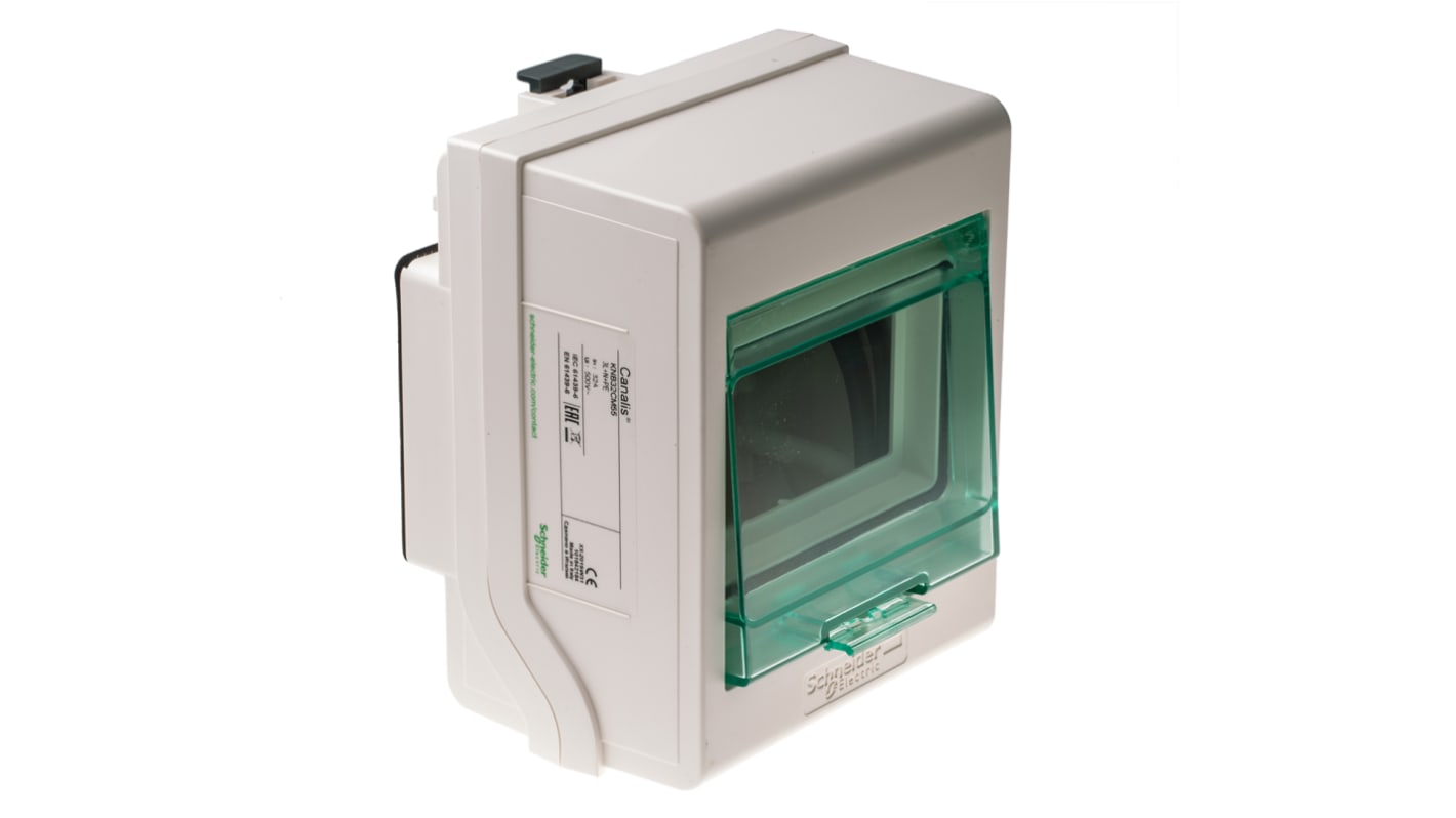 Accessori per canaline Schneider Electric KNB32CM55 per distribuzione ad alto volume di ricevitori. Capacità di trunking 32A, interruttore automatico, montaggio a innesto. Ideale per officine e magazzini.