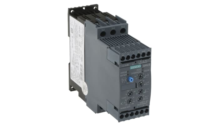 Avviatore soft-start Siemens 3RW4028-1BB14, 3 fasi, 18,5 kW, montaggio a pannello, dimensioni 125 x 45 x 154 mm.