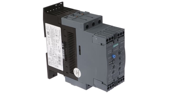 Avviatore soft-start Siemens 3RW4037-1BB14, 30 kW, 63 A, montaggio a pannello, dimensioni 170 x 55 x 170 mm, IP00.