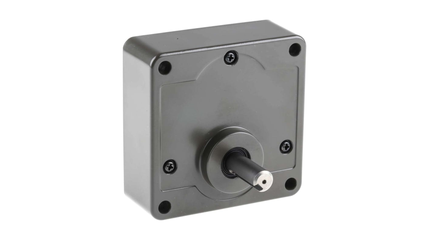 Riduttore a ingranaggi Panasonic MX8G120B, rapporto 120:1, coppia 7,84 Nm, diametro albero 10 mm, dimensioni 80x80x30 mm.