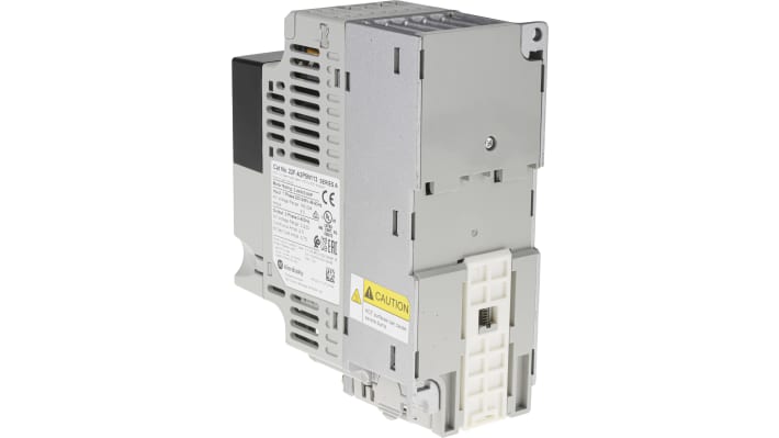 Inverter monofase Allen Bradley 22F-A2P5N113, 0,4 kW, 230 V, 2,5 A, 400 Hz, montaggio a pannello, dimensioni 174x72x136 mm.