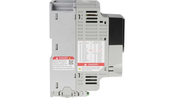 Inverter monofase Allen Bradley 22F-A2P5N113, 0,4 kW, 230 V, 2,5 A, 400 Hz, montaggio a pannello, dimensioni 174x72x136 mm.