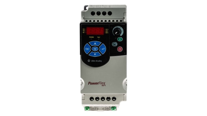 Allen Bradley 22F-D1P5N113, inverter trifase 0,4 kW, montaggio a pannello, dimensioni 174x72x136 mm, comunicazione ModBus.