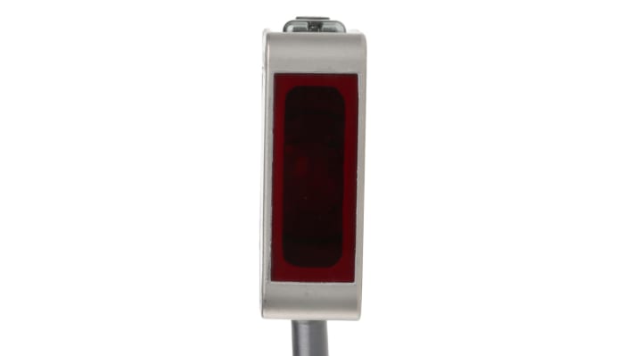 Omron E3ZM-B81 2M, sensore fotoelettrico rettangolare a retroriflessione, rilevamento 500 mm, custodia in acciaio inox, IP69K.