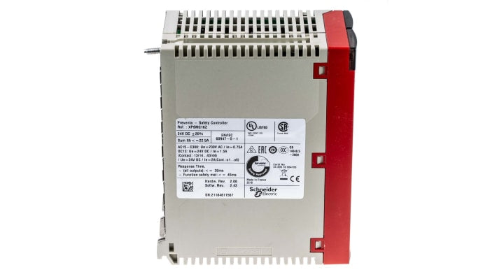 Controller di sicurezza Schneider Electric XPSMC16Z, 16 ingressi, 10 uscite, 24 V c.c., dimensioni 151,5 x 74 x 153 mm.