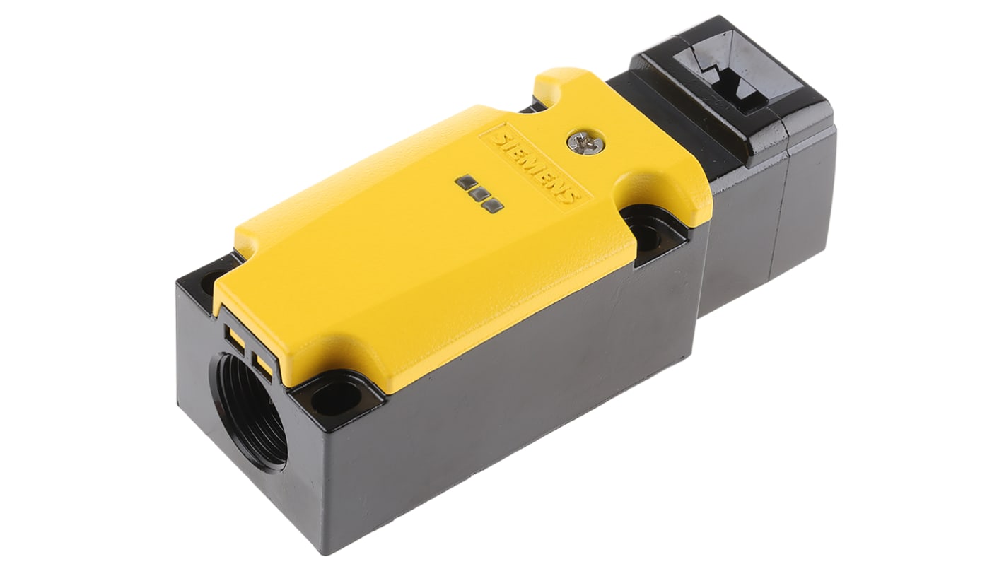 Interruttore di interblocco di sicurezza a chiave Siemens 3SE5112-1QV10, 2NC/1NA, grado di protezione IP66/IP67, dimensioni 110x40.5x37.3mm.