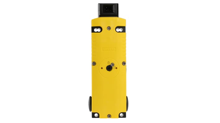 Interruttore di interblocco a solenoide Siemens 3SE5312-0SD11, 24V cc, IP66/IP67, contatti 2NC e 1NA, dimensioni 54x43.8x159 mm.
