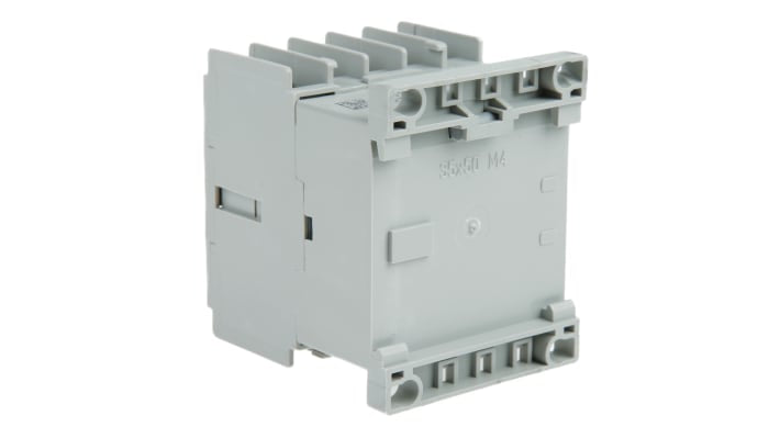 Contattore Allen Bradley 700-K22Z-KF, 4 poli, 10 A, bobina 230 V c.a., montaggio su guida DIN, dimensioni 108,2 x 44,9 x 78,7 mm.