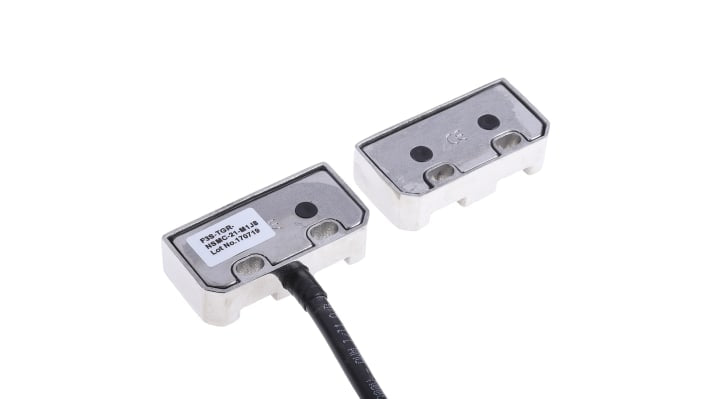 Interruttore di sicurezza senza contatto Omron F3S-TGR-NSMC-21-M1J8, 24V cc, custodia in acciaio inox, grado di protezione IP67.