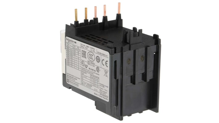 Relè di sovraccarico termico Schneider Electric LR2K0305, 1 NO + 1 NC, montaggio diretto, dimensioni 45x116x65 mm.