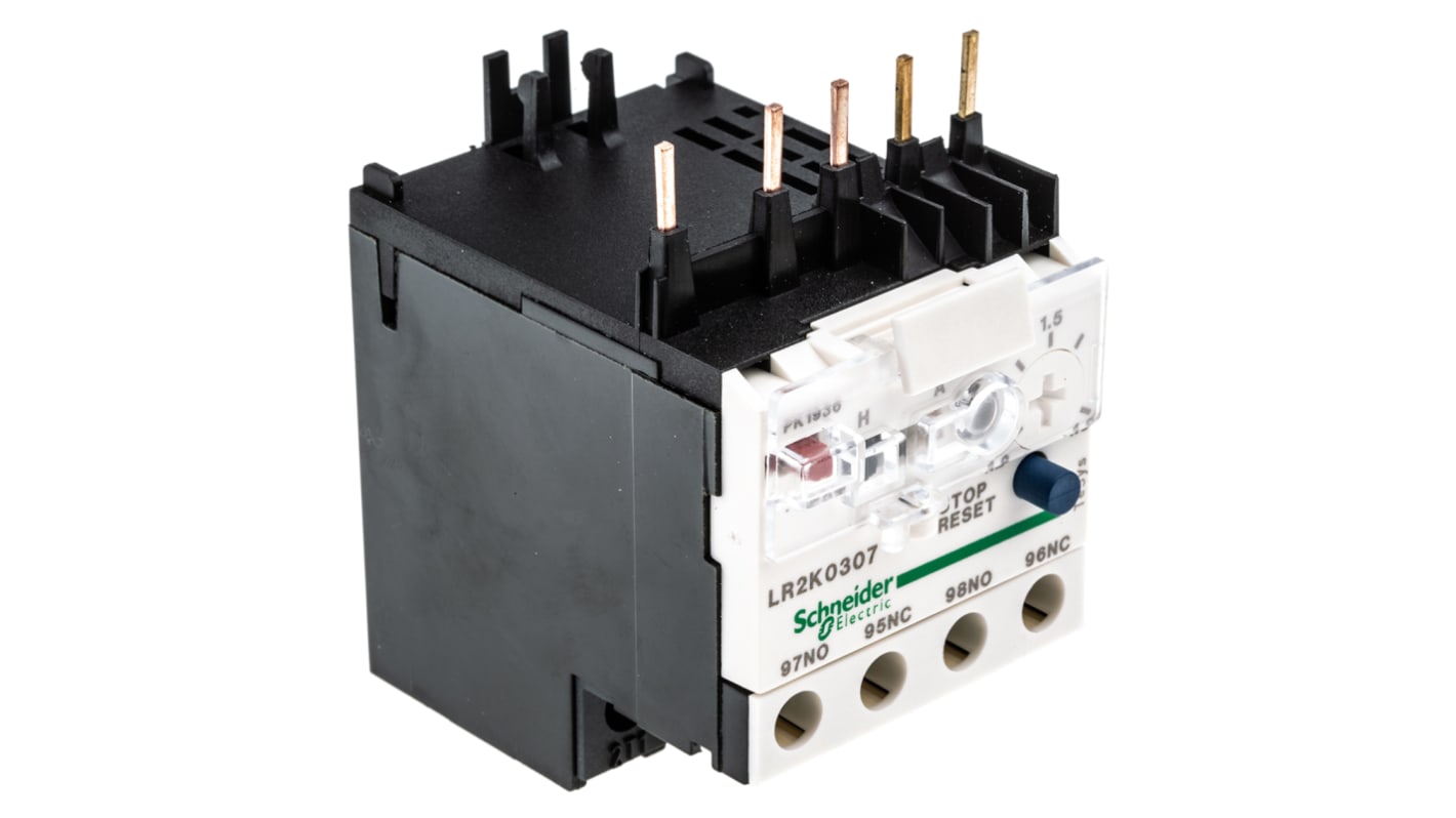 Relè di sovraccarico termico Schneider Electric LR2K0307 1,2-1,8 A, 1 NO + 1 NC. Protezione motori, alta affidabilità.