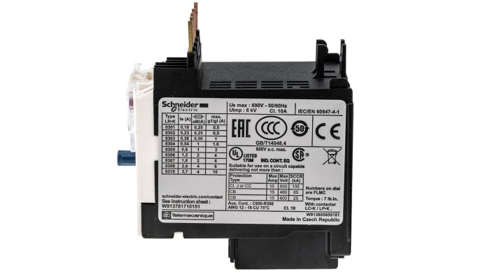 Relè di sovraccarico termico Schneider Electric LR2K0307 1,2-1,8 A, 1 NO + 1 NC. Protezione motori, alta affidabilità.