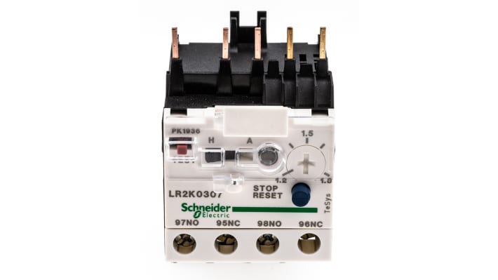 Relè di sovraccarico termico Schneider Electric LR2K0307 1,2-1,8 A, 1 NO + 1 NC. Protezione motori, alta affidabilità.