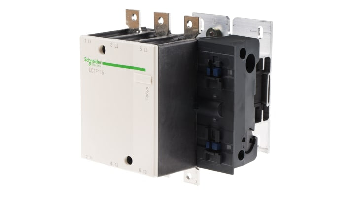 Contattore Schneider Electric LC1F115, 3 poli, 115 A, 55 kW, terminale a vite, dimensioni 163.5 x 162 x 171 mm.