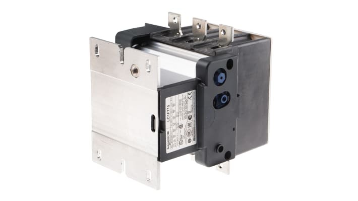 Contattore Schneider Electric LC1F115, 3 poli, 115 A, 55 kW, terminale a vite, dimensioni 163.5 x 162 x 171 mm.
