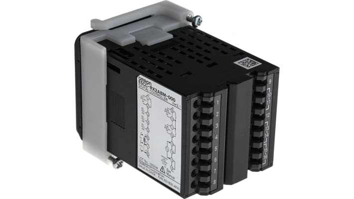 Omron E5CC-RX2ABM-000, regolatore PID digitale 48x48 mm, alimentazione 100-240 V, gamma -199,9 a +2300 °C, montaggio a pannello.