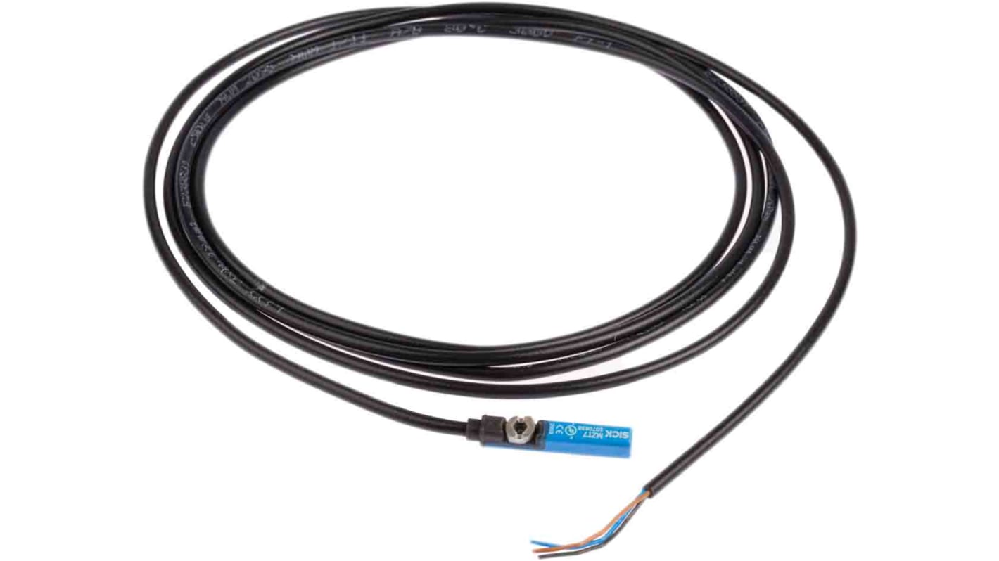Sensore cilindrico Sick MZT7-03VPS-KW0, interruttore NA PNP, montaggio a pannello, dimensioni 32.2 x 5.7 x 5.8 mm, grado di protezione IP65/IP67.