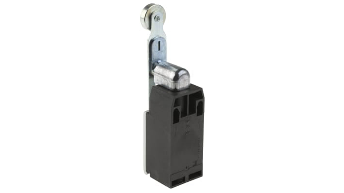 Interruttore di fine corsa Lovato KBF2S11 con leva regolabile, configurazione NO/NC, grado di protezione IP65, dimensioni 165.5mm x 30mm x 40mm.