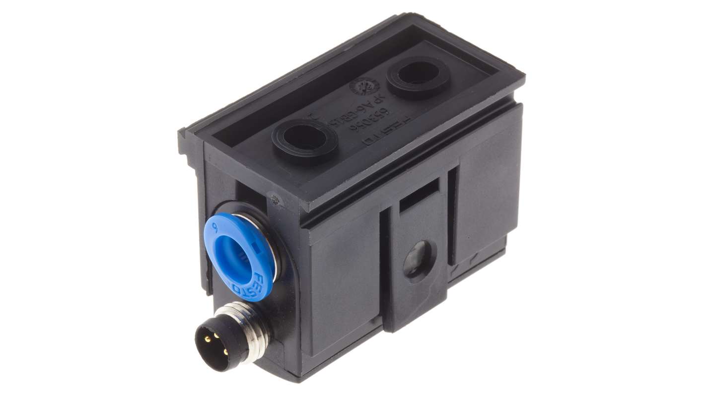 Sensore di pressione Festo SDE5-D10-FP-Q6-P-M8, 6 mm Tubing, IP40, 10 bar, alimentazione 12-24V cc, indicazione LED.